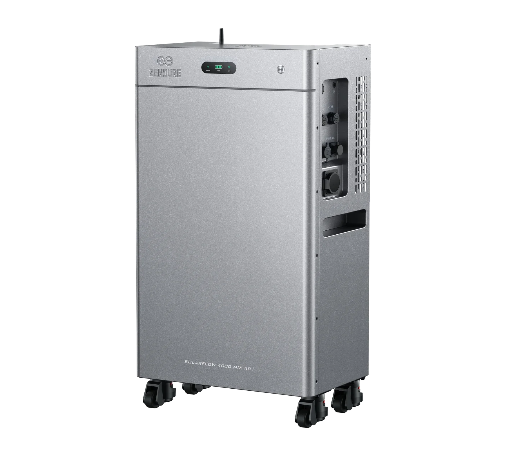 Zijaanzicht rechts van de Zendure SolarFlow 4000 Mix AC+