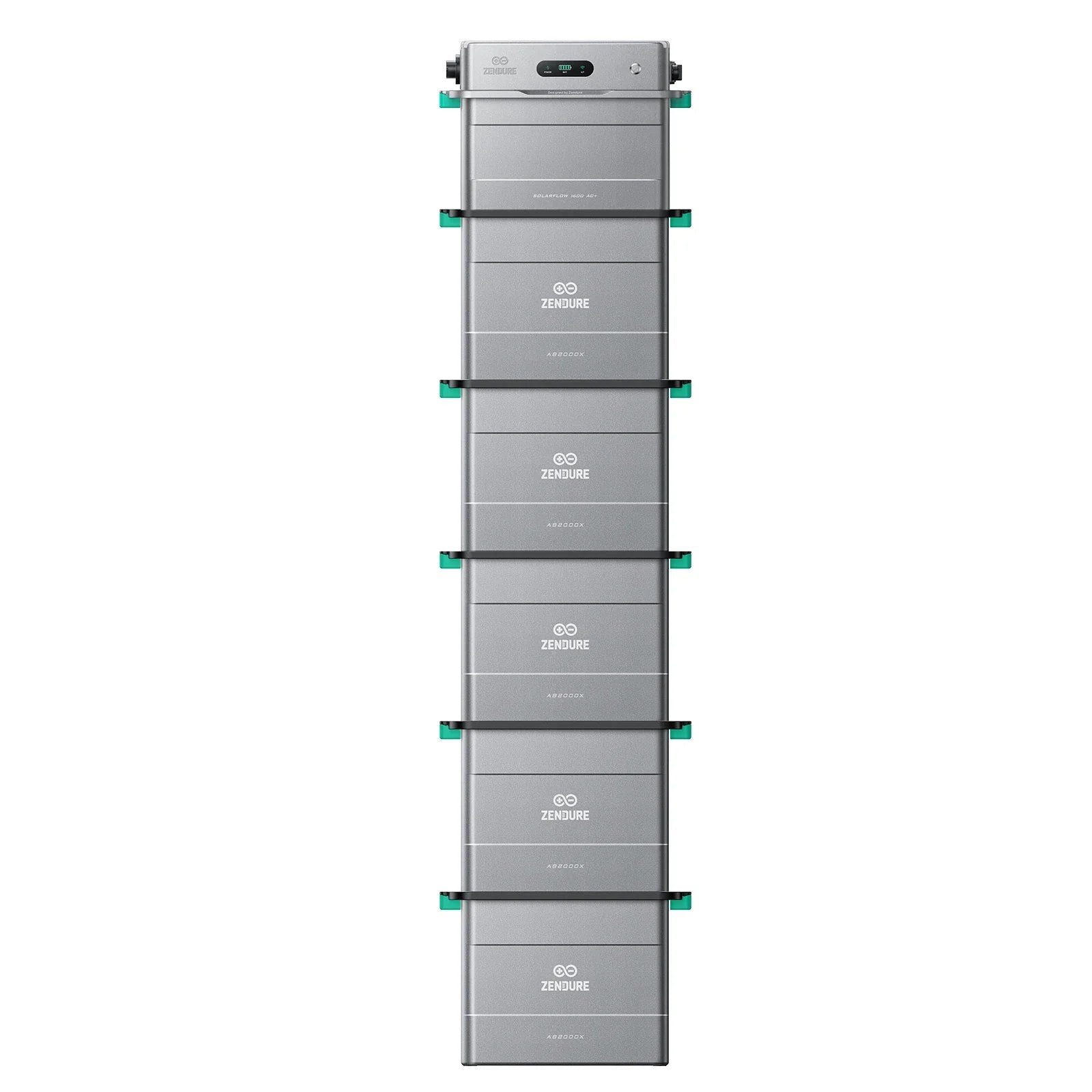 Zendure SolarFlow 1600 AC+ met vijf AB2000X accupacks, samen 11,52 kWh