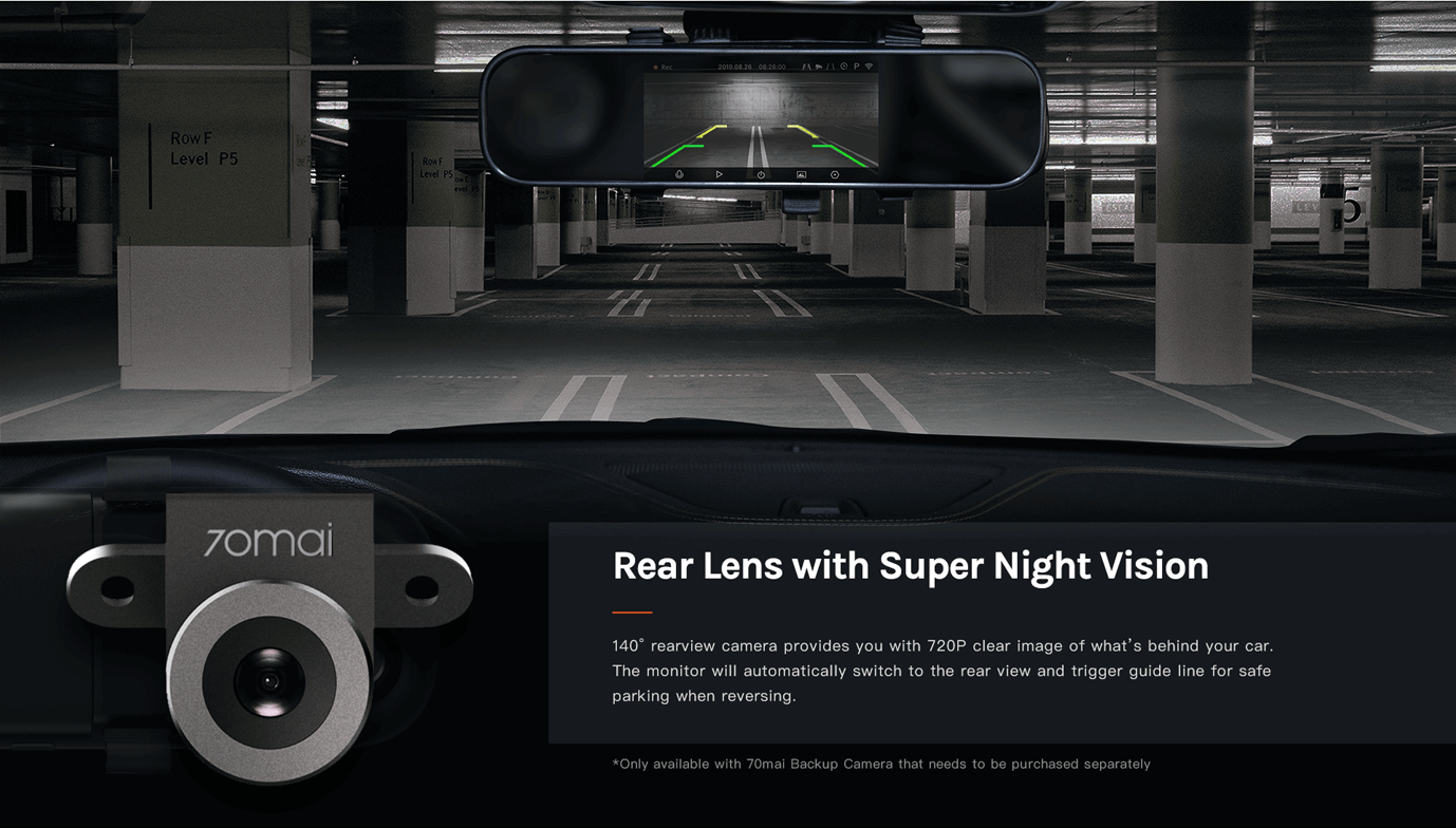 Xiaomi 70mai Rearview Mirror Dashcam